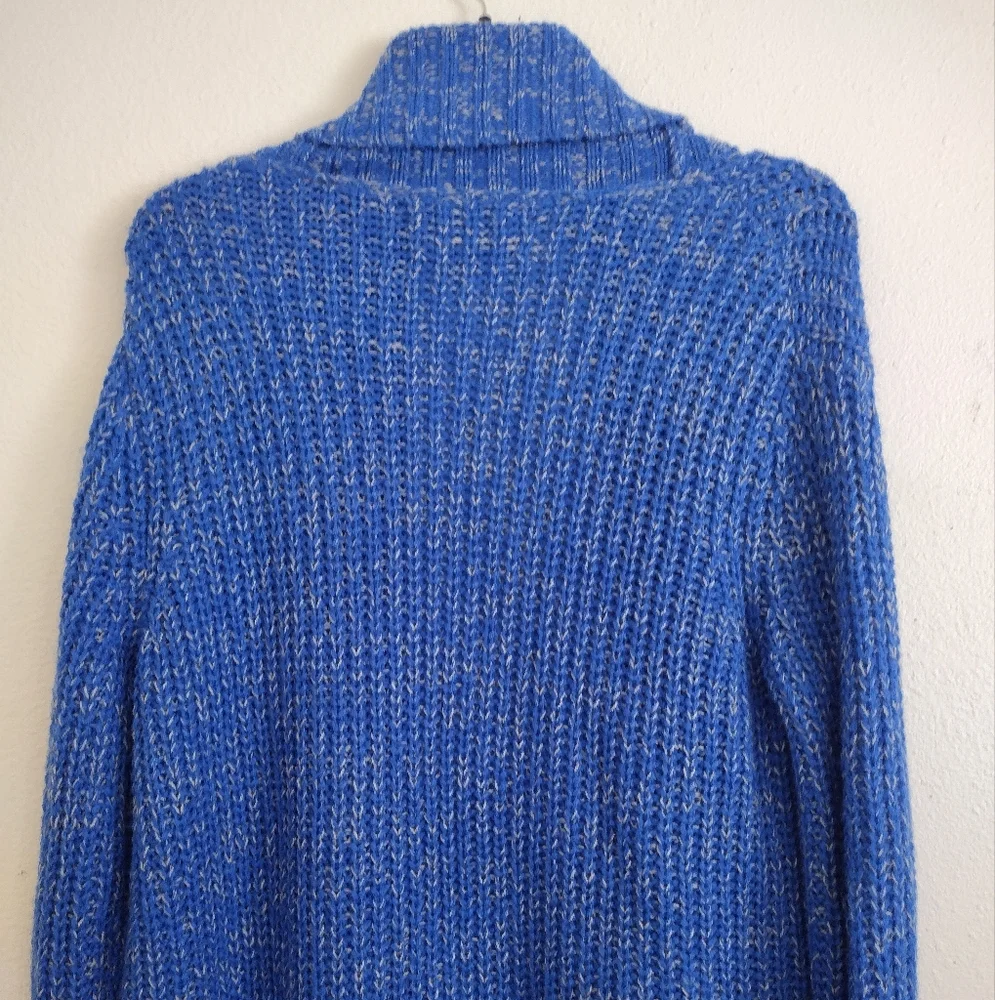 Michael Stars Bright Royal Blue Cream Open Cardigan Sweater With Pockets